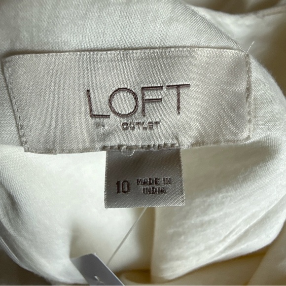 Loft Womens Ivory/Cream Sleeveless Belted Jumpsuit Size 10 NWT $89.99 - Picture 6 of 12